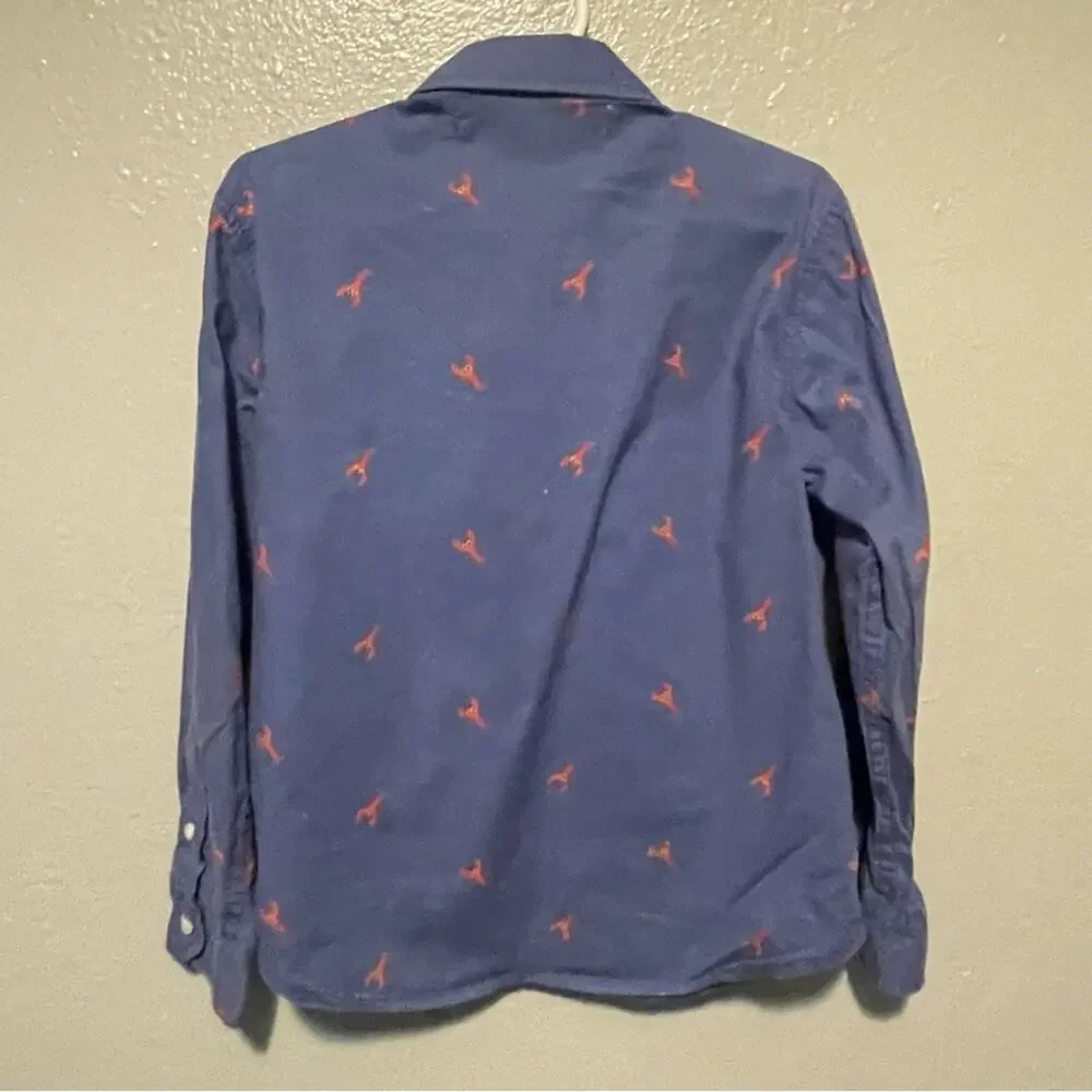 Old Navy Boys Button Down Blue with Red Lobster Critter Print Size XS/S